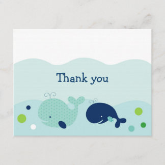 Tarjeta De Agradecimiento La pequeña ballena náutica le agradece las