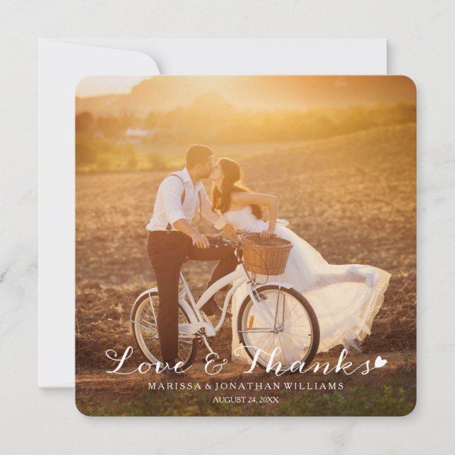 Tarjeta De Agradecimiento La pequeña boda dulce del corazón le agradece (Anverso)