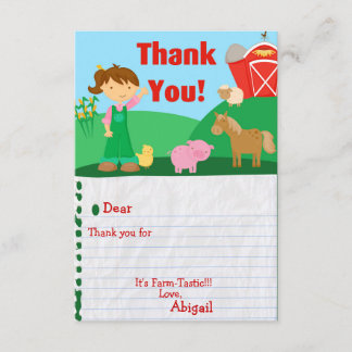 Tarjeta De Agradecimiento La pequeña fiesta de cumpleaños del chica del