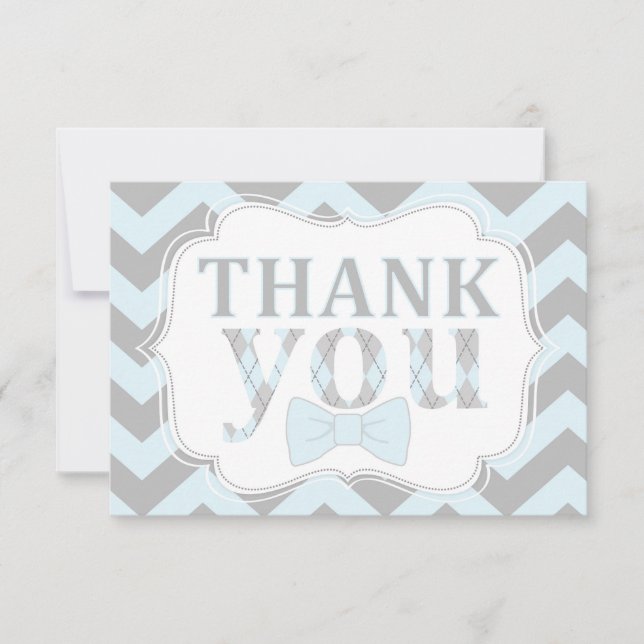 Tarjeta De Agradecimiento La pequeña impresión de Chevron del Arco-lazo del (Anverso)