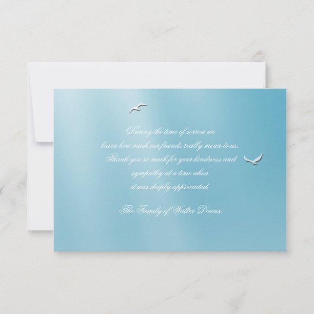 Tarjeta De Agradecimiento La pérdida azul del cielo le agradece Notecard (Anverso)