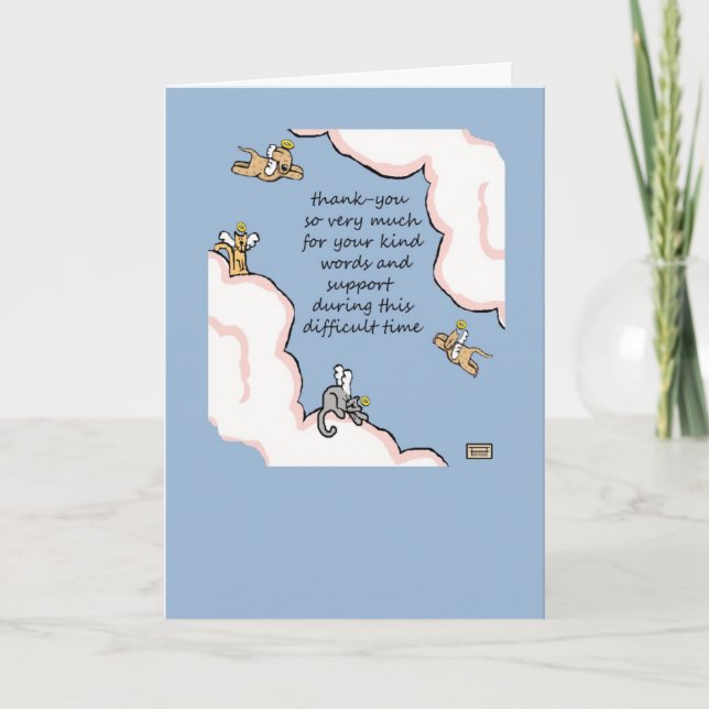 Tarjeta De Agradecimiento La pérdida del mascota persigue gatos (Anverso)