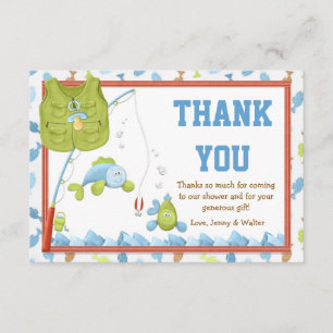 Tarjeta De Agradecimiento La pesca Baby Shower le agradece cardar