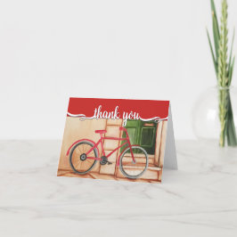 Tarjeta De Agradecimiento La pintura al óleo de la bicicleta le agradece