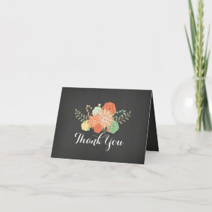 Tarjeta De Agradecimiento La pizarra floral dulce le agradece cardar