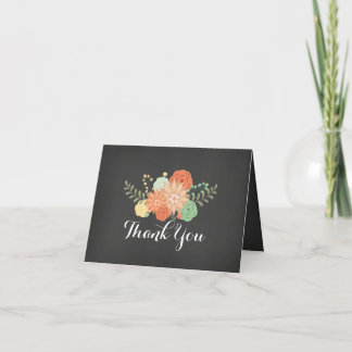 Tarjeta De Agradecimiento La pizarra floral dulce le agradece cardar