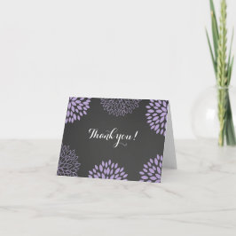 Tarjeta De Agradecimiento La pizarra floral púrpura le agradece cardar