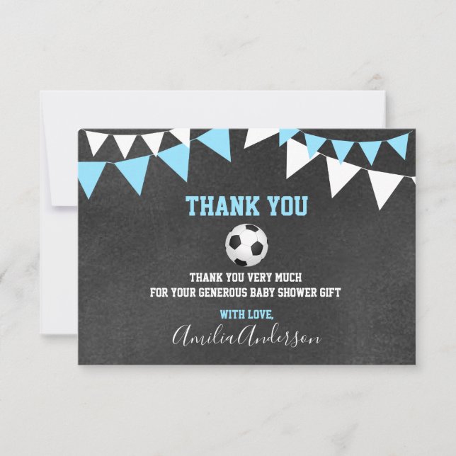 Tarjeta De Agradecimiento La pizarra LE AGRADECE fiesta de bienvenida al (Anverso)