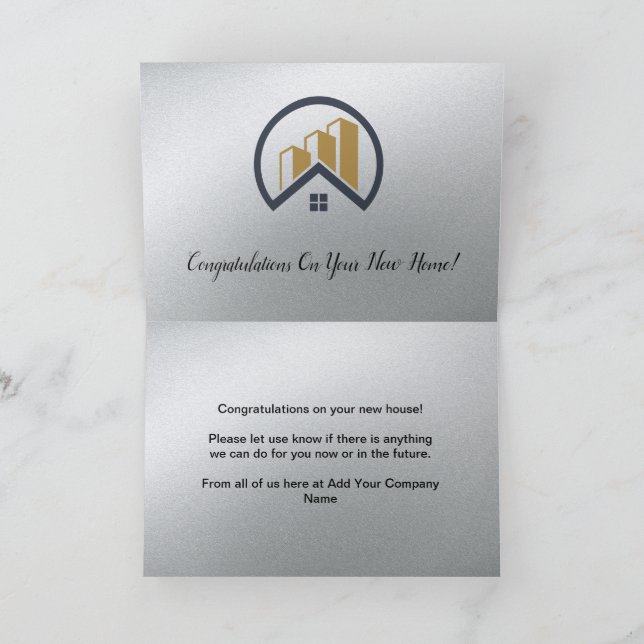 Tarjeta De Agradecimiento La plata del glamur | Inmobiliaria en blanco y neg (Interior)