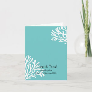 Tarjeta De Agradecimiento La playa coralina de la aguamarina le agradece
