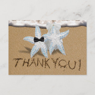 Tarjeta De Agradecimiento La playa de las estrellas de mar le agradece