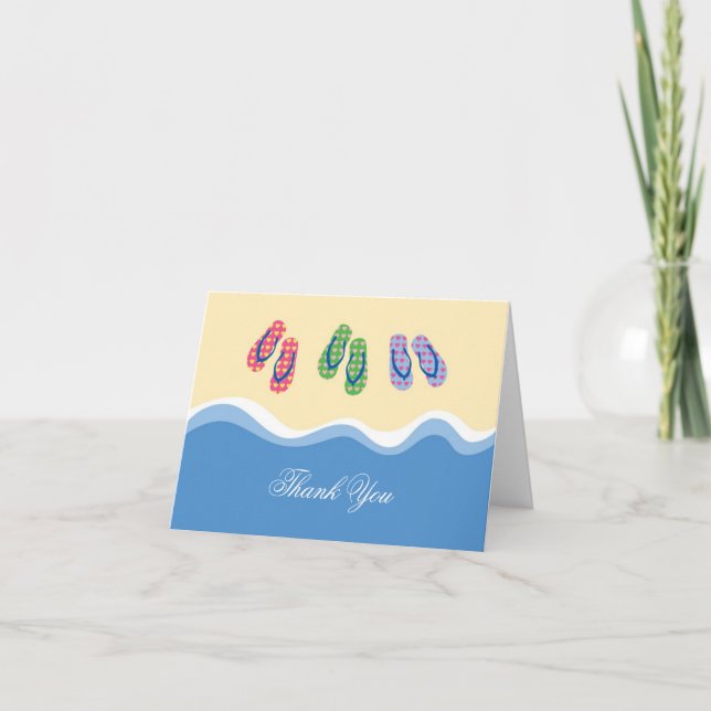 Tarjeta De Agradecimiento La playa de los flips-flopes le agradece cardar (Anverso)
