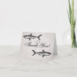 Tarjeta De Agradecimiento La playa del océano de los tiburones y de las