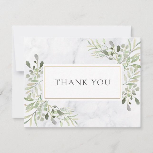 Tarjeta De Agradecimiento La primavera elegante deja a los negocios de mármo (Anverso)