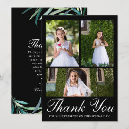 Tarjeta De Agradecimiento La primera comunión de la vegetación fotográfica: