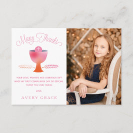 Tarjeta De Agradecimiento La primera comunión le agradece cardar, modificado