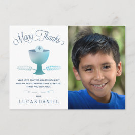 Tarjeta De Agradecimiento La primera comunión santa le agradece cardar - la