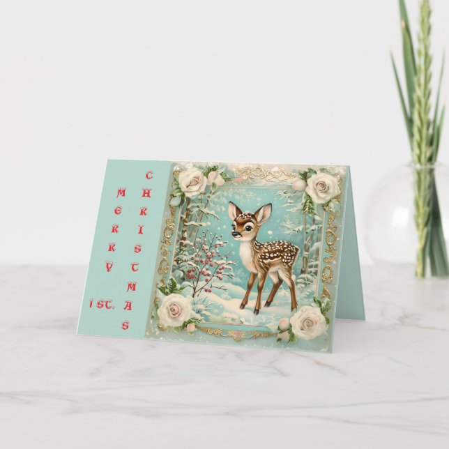 TARJETA DE AGRADECIMIENTO LA PRIMERA NAVIDAD DE BABY (Anverso)