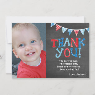 Tarjeta De Agradecimiento La primera pizarra del cumpleaños le agradece