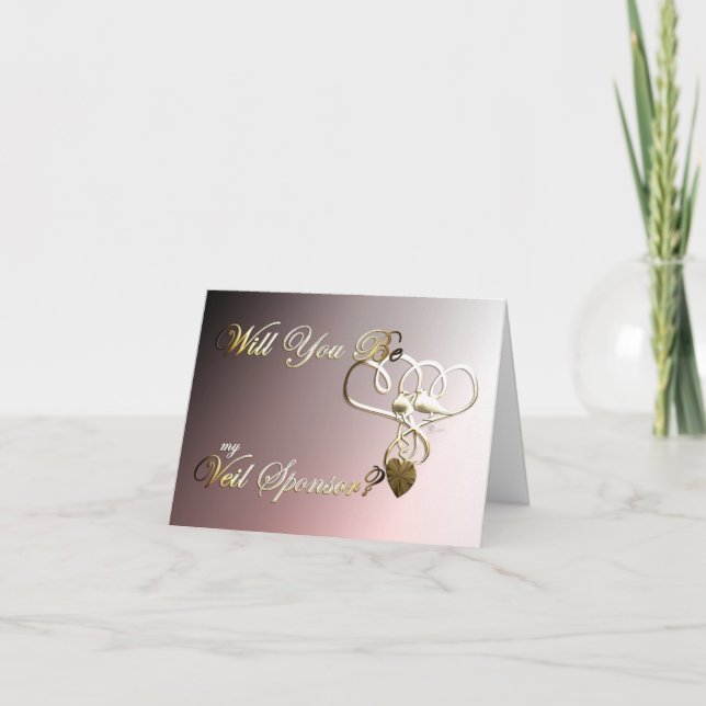 Tarjeta De Agradecimiento La propuesta del boda patrocinador del velo invita (Anverso)