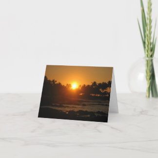 Tarjeta De Agradecimiento La puesta del sol hawaiana le agradece cardar