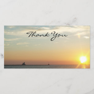 Tarjeta De Agradecimiento La puesta del sol le agradece Photocard