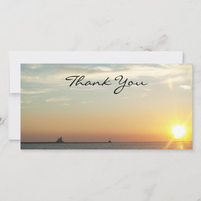 Tarjeta De Agradecimiento La puesta del sol le agradece Photocard (Anverso)