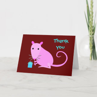 Tarjeta De Agradecimiento La rata linda le agradece cardar