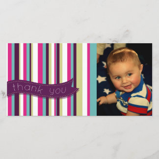 Tarjeta De Agradecimiento La raya moderna le agradece cumpleaños Photocard