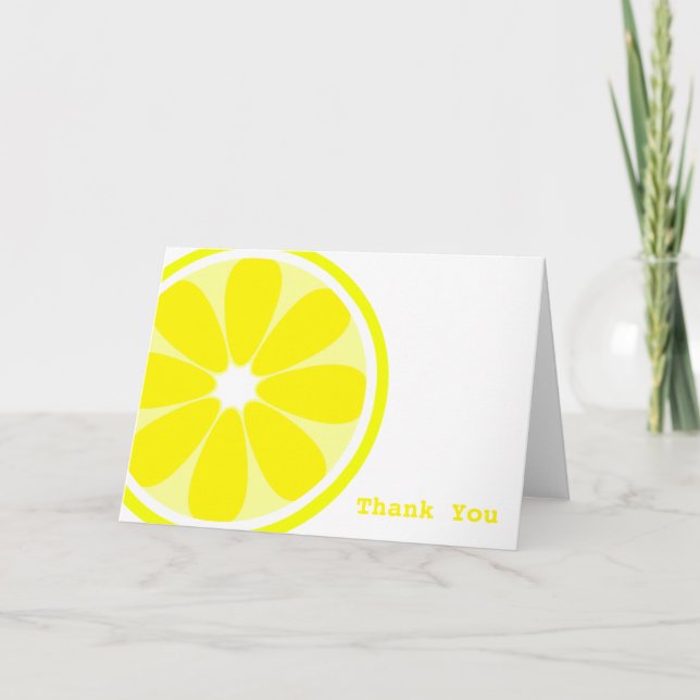 Tarjeta De Agradecimiento La rebanada del limón le agradece cardar (Anverso)