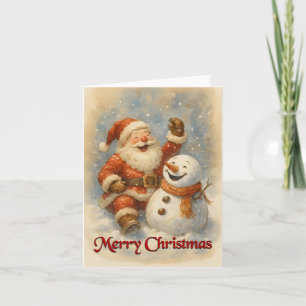Tarjeta De Agradecimiento La risa de Santa en el abrazo del invierno