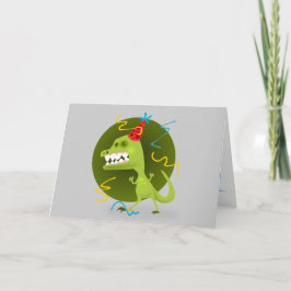 Tarjeta De Agradecimiento La Roca de Dino - Fiesta de Cumpleaños de Dinosaur