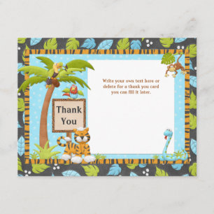 Tarjeta De Agradecimiento La selva linda Baby Shower le agradece cardar