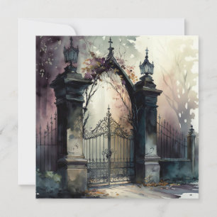 Tarjeta De Agradecimiento La serie Puerta del Cementerio Gótico Diseño 12