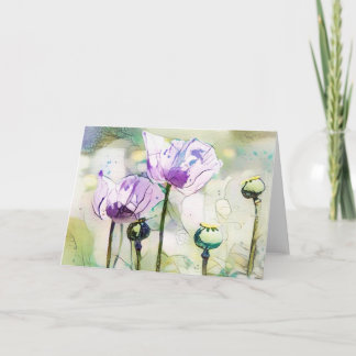 Tarjeta De Agradecimiento La serie Squiggle - Poppies