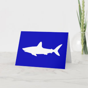 Tarjeta De Agradecimiento La silueta del azul de cobalto y blanco del