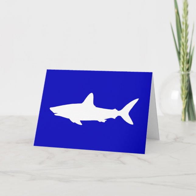 Tarjeta De Agradecimiento La silueta del azul de cobalto y blanco del (Anverso)