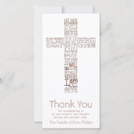 Tarjeta De Agradecimiento La simpatía de la Cruz Cristiana del Cobre John 14