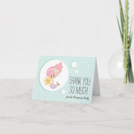 Tarjeta De Agradecimiento La sirena Baby Shower le agradece piel ligera de