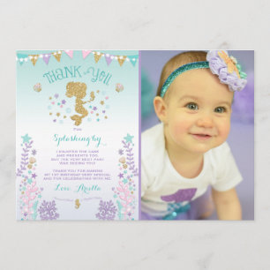 Tarjeta De Agradecimiento La sirena le agradece cardar debajo del mar le