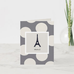 Tarjeta De Agradecimiento La torre Eiffel adaptable Merci le agradece cardar