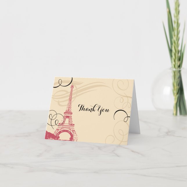 Tarjeta De Agradecimiento La Torre Eiffel de Francia (Anverso)