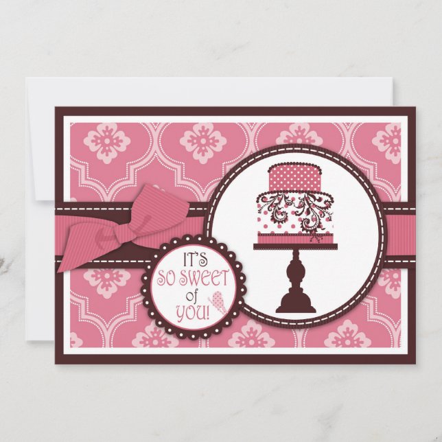 Tarjeta De Agradecimiento La torta dulce le agradece (Anverso)