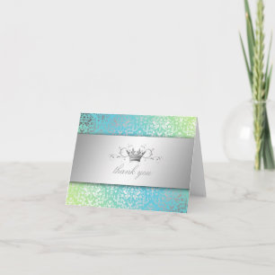Tarjeta De Agradecimiento la turquesa y la cal del damasco 311-Dazzling le