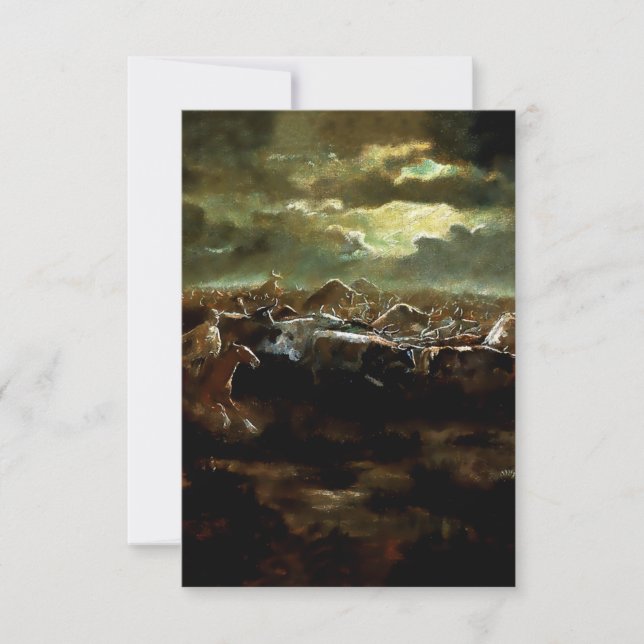 Tarjeta De Agradecimiento "La última parada" Arte Occidental de Charles M Ru (Anverso)
