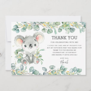 Tarjeta De Agradecimiento La vegetación de la Moda rusa cute Koala primer cu