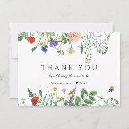 Tarjeta De Agradecimiento La vegetación de las flores silvestres | Abejas Fl