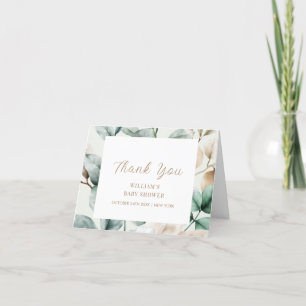 Tarjeta De Agradecimiento La vegetación moderna del Boho deja Baby Shower