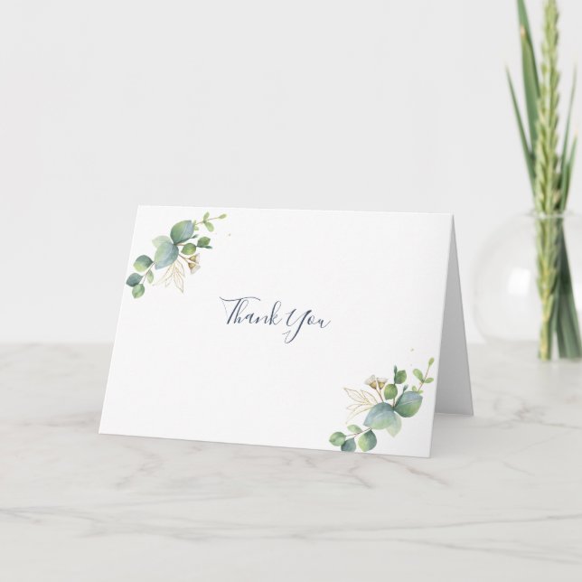 Tarjeta De Agradecimiento La vegetación rústica Eucalyptus Boda de verano. (Anverso)