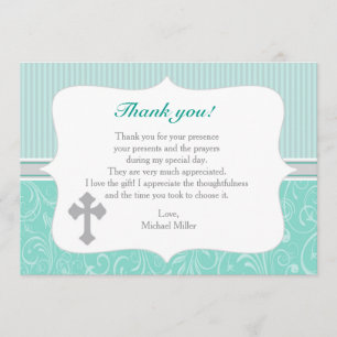 Tarjeta De Agradecimiento La verde menta cruzada le agradece cardar